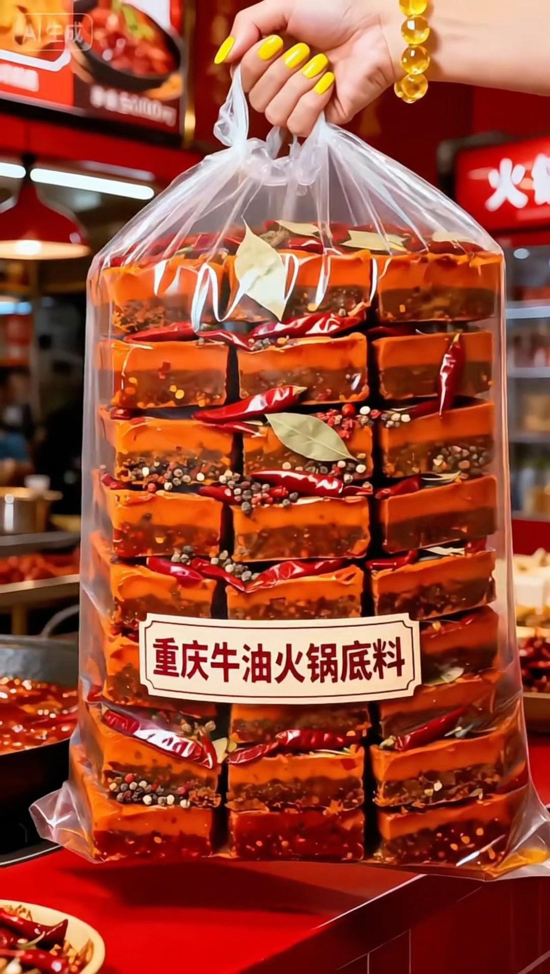 这底料一口魂穿山城牛油配秘制香料，浓郁醇厚，辣而不燥。一料多用、涮菜...