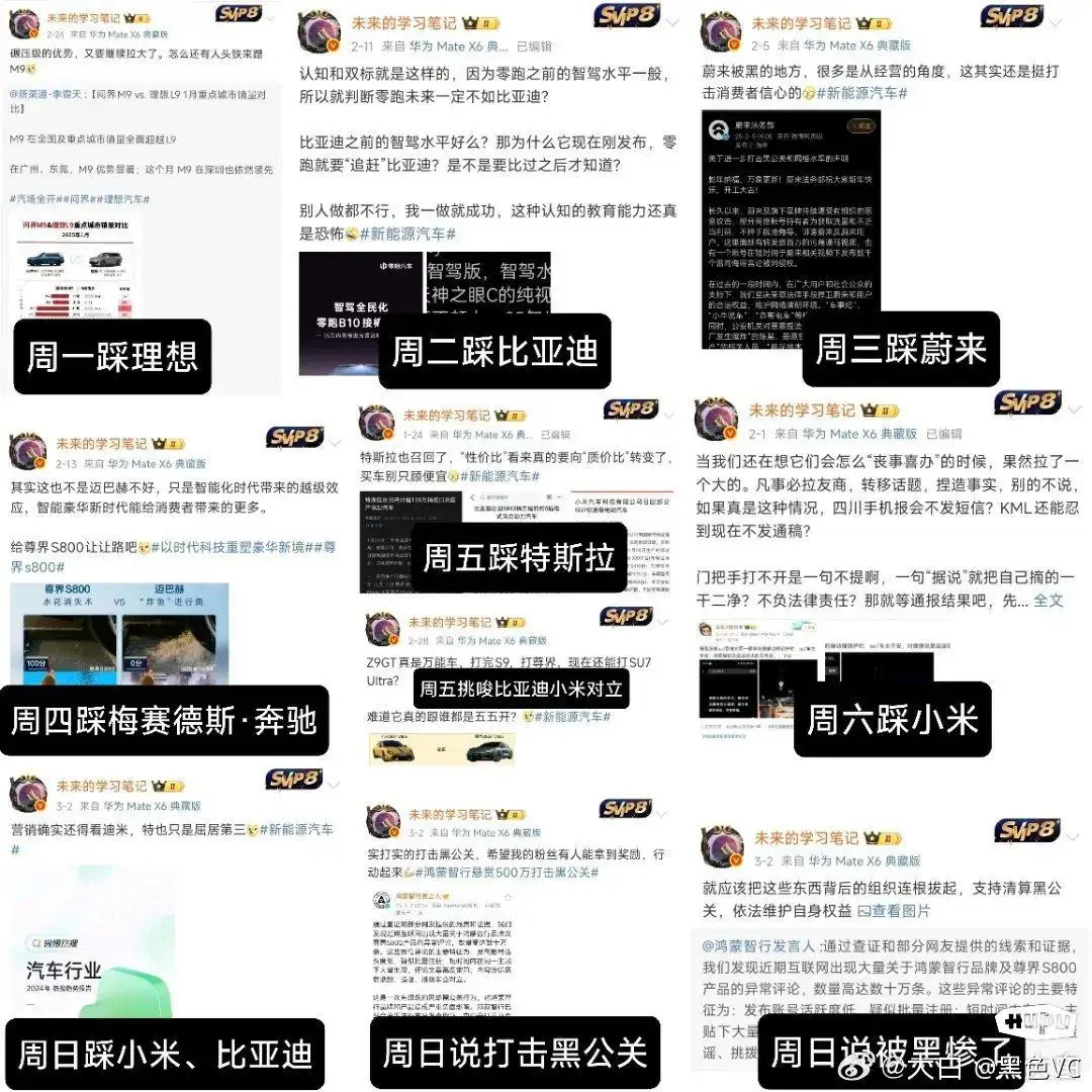 哈哈哈哈哈哈哈哈哈周一踩理想周二踩比亚迪周三踩蔚来周四踩奔驰周五踩特斯拉周六踩小
