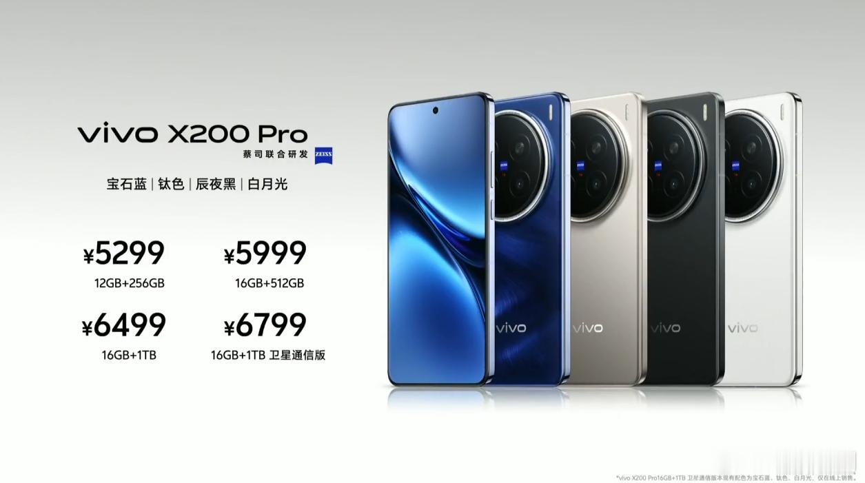 X200 Pro：12+256GB售价5299元16+512GB售价5999元1