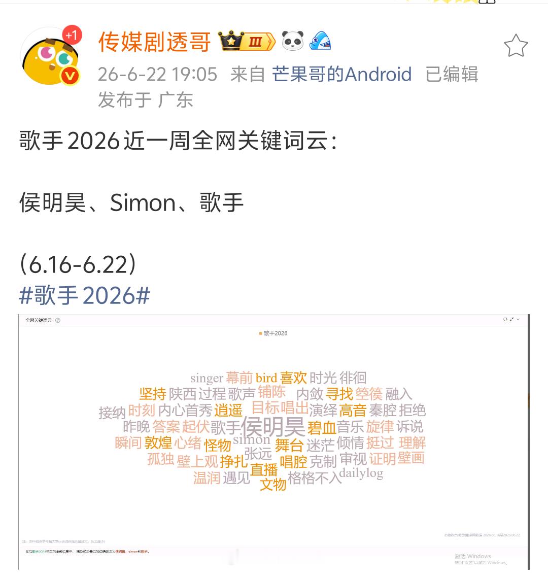 嗯就喜欢大大的侯明昊三个字在C位 