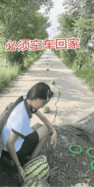 这种做法有些欠妥，为了吸眼球摆拍这样的画面，不仅是在糟蹋西瓜，也影响道路的安全，
