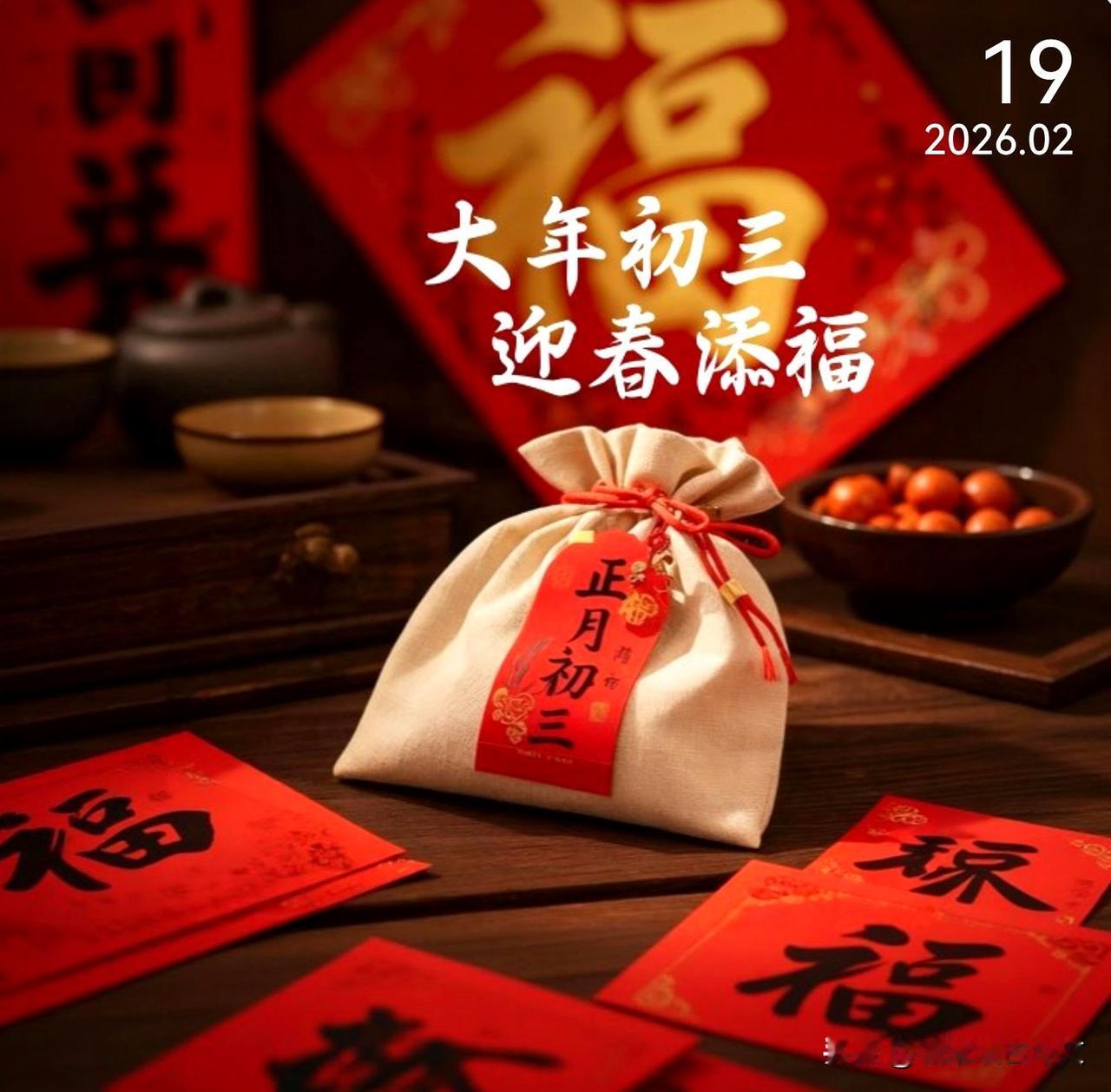 大年初三贴赤口！门顶贴上吉利话，新的一年，招财进宝，万事大吉！