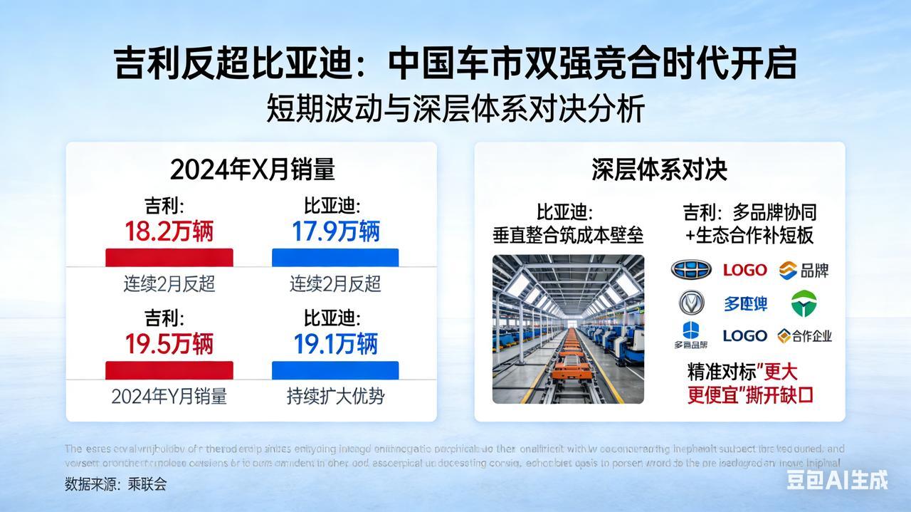 吉利连续两月反超比亚迪，不是偶然翻盘，而是中国车市从一家独大走向双强竞合的标志性