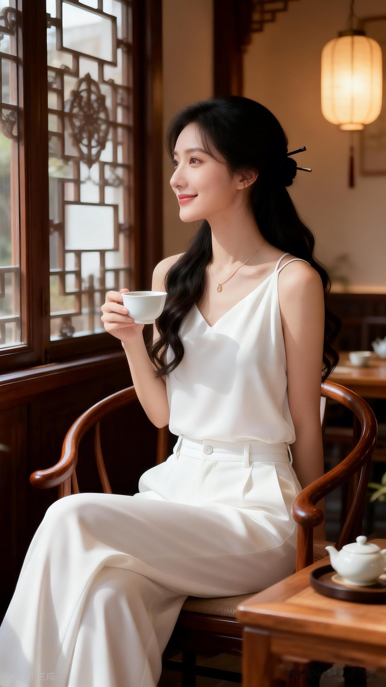 优雅的午后时光，一杯清茶，静享美好。
