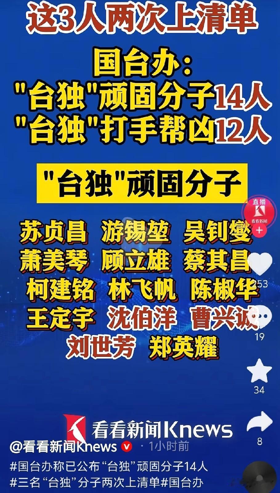 沈伯洋又又上榜了！既是“台独”顽固分子，又跻身打手帮凶行列，还和另外两人一起两次