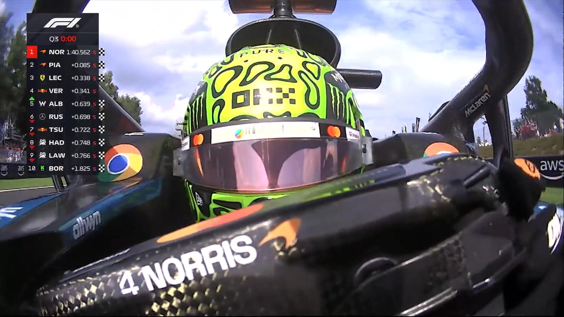 诺里斯取得比利时大奖赛排位赛杆位！F12025F1比利时大奖赛 ​​​