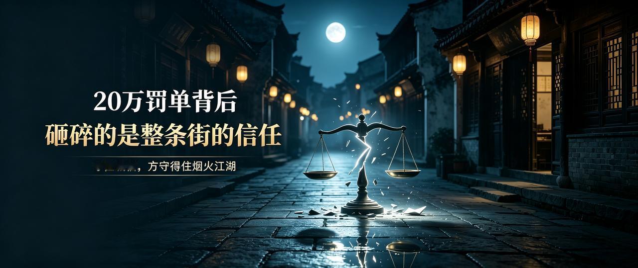 20万罚单背后，砸碎的是整条街的信任
 
那张落款为2026年9月11日的通报，