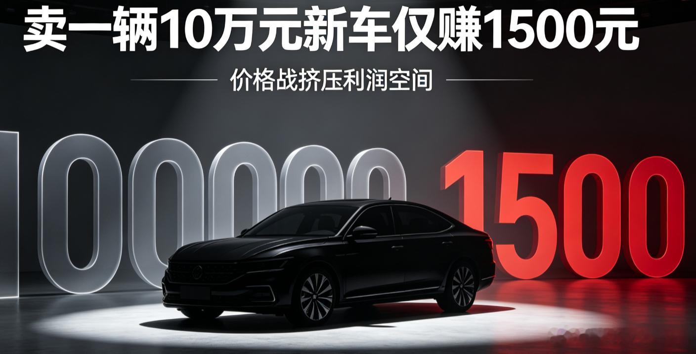 卖一辆10万的新车，厂家只赚1500块。听到这个数字，你们的第一反应是不是"车企