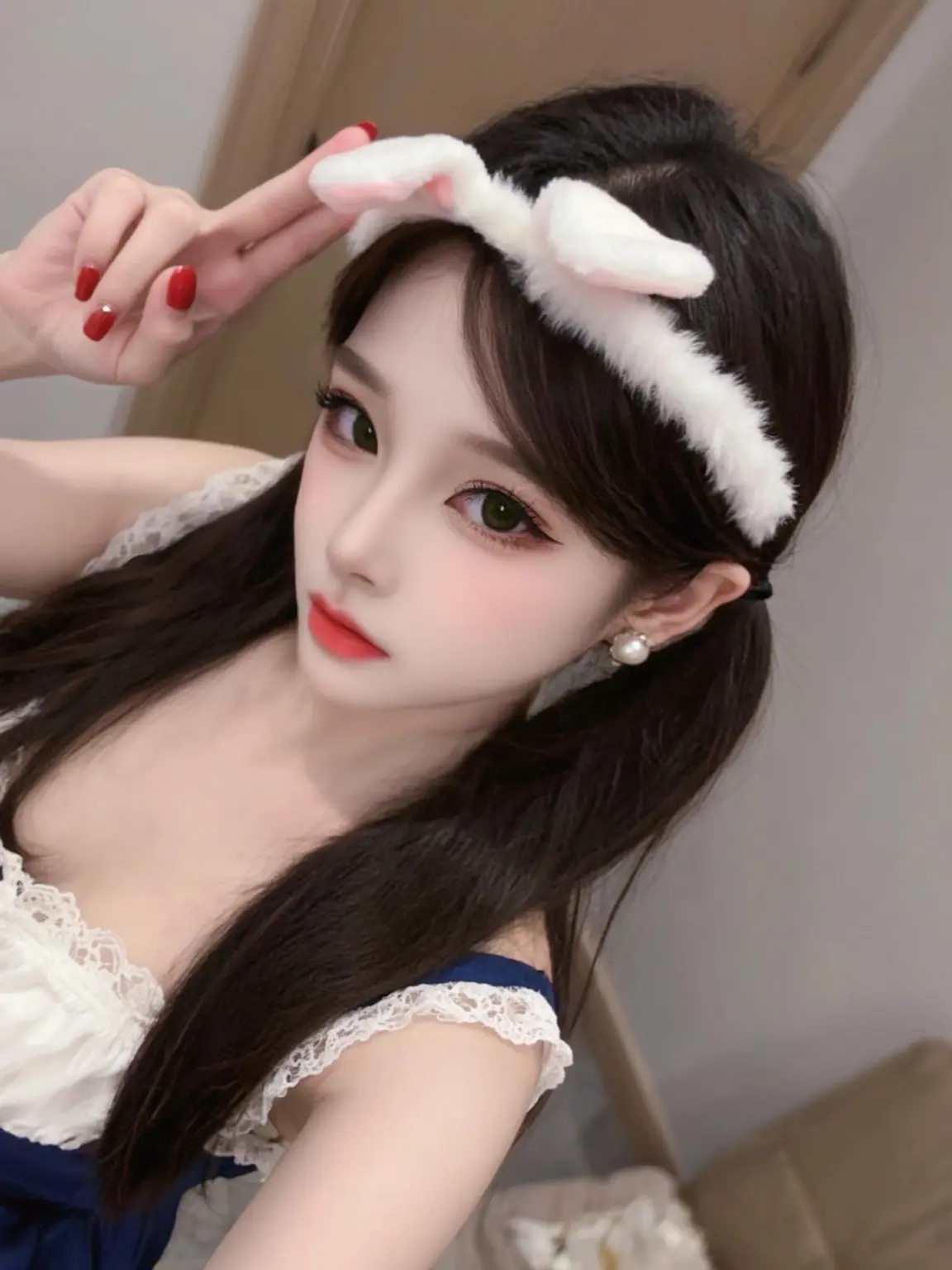 白色兔耳头饰 谁能拒绝甜妹 甜系表达者 甜系女生必备 兔耳发饰搭配
