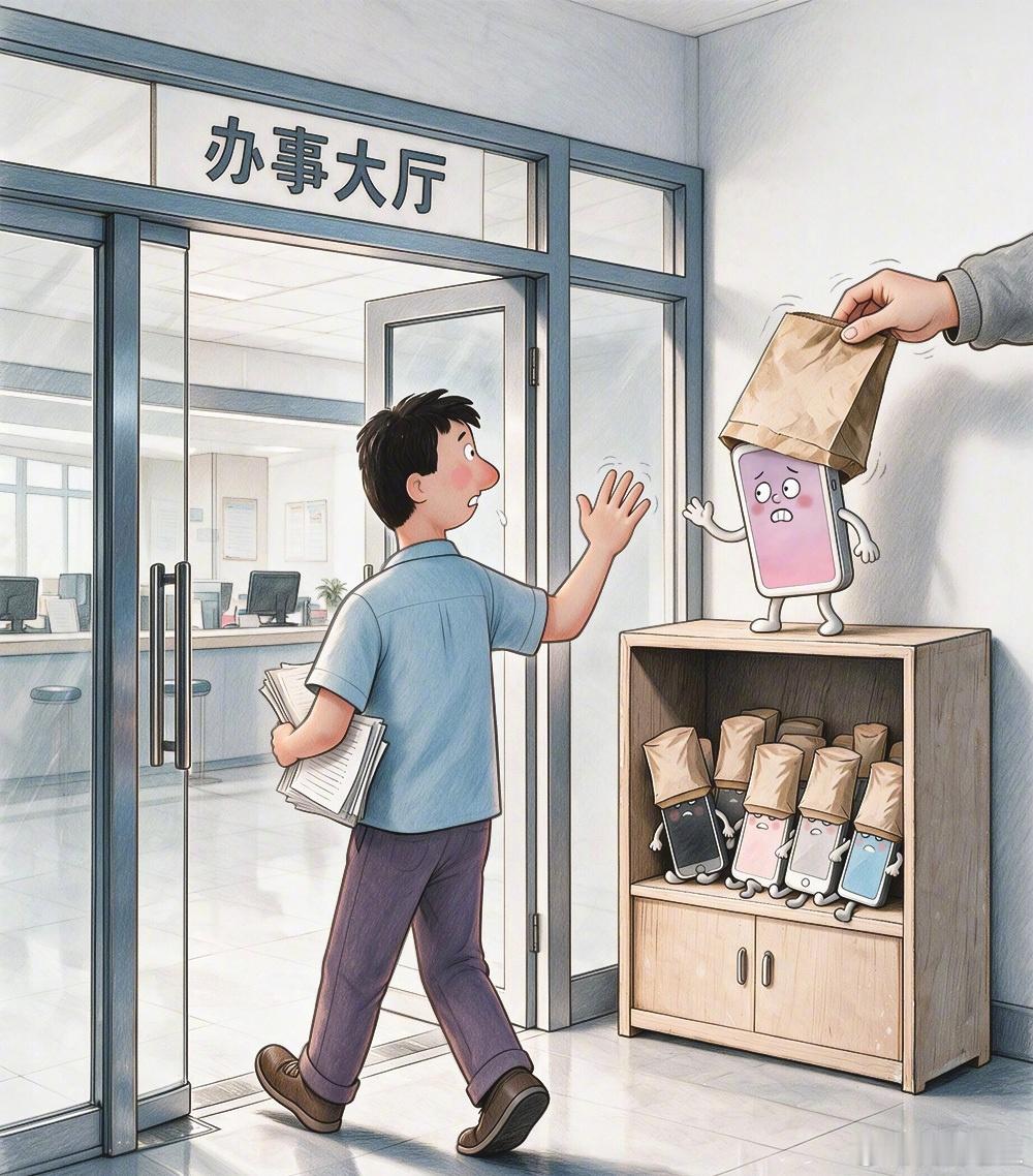 办事大厅被拍空岗后禁群众带手机进入 办事大厅禁止市民带手机进入，这件事的逻辑显然