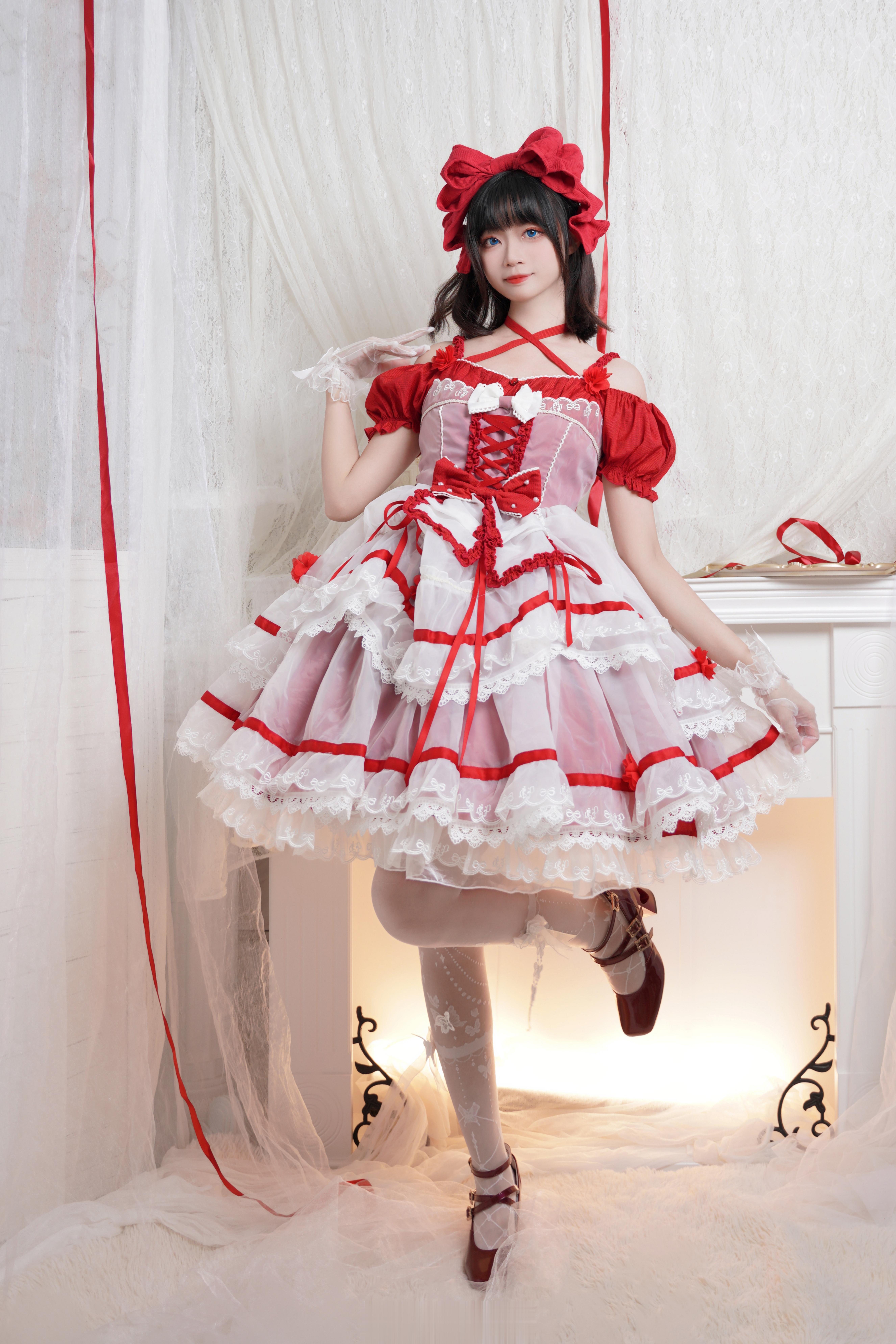 「❤️喜欢的心情限定～」👗【心情限定-花火】(⁎⁍̴̛ᴗ⁍̴̛⁎)红白真的很好