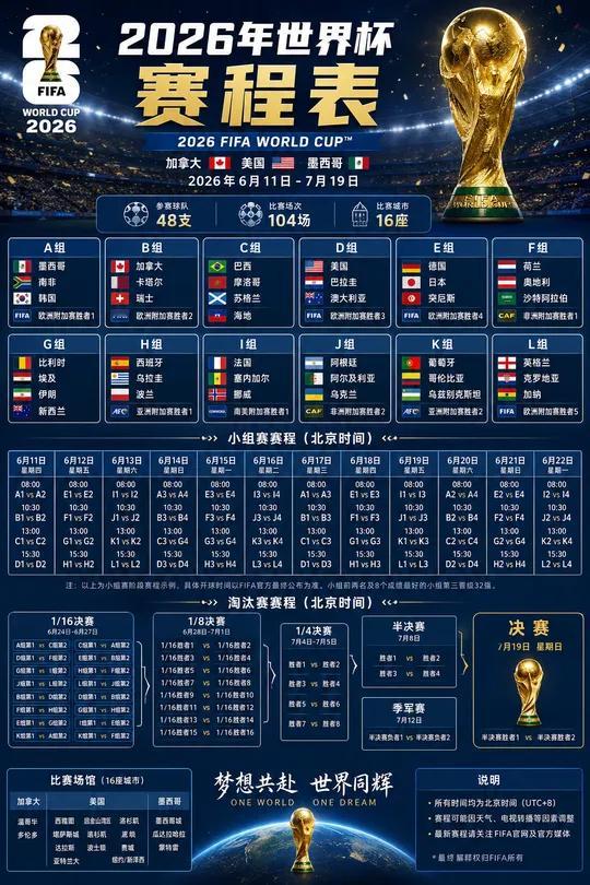 世界杯赛程来啦，你支持哪只球队？ 