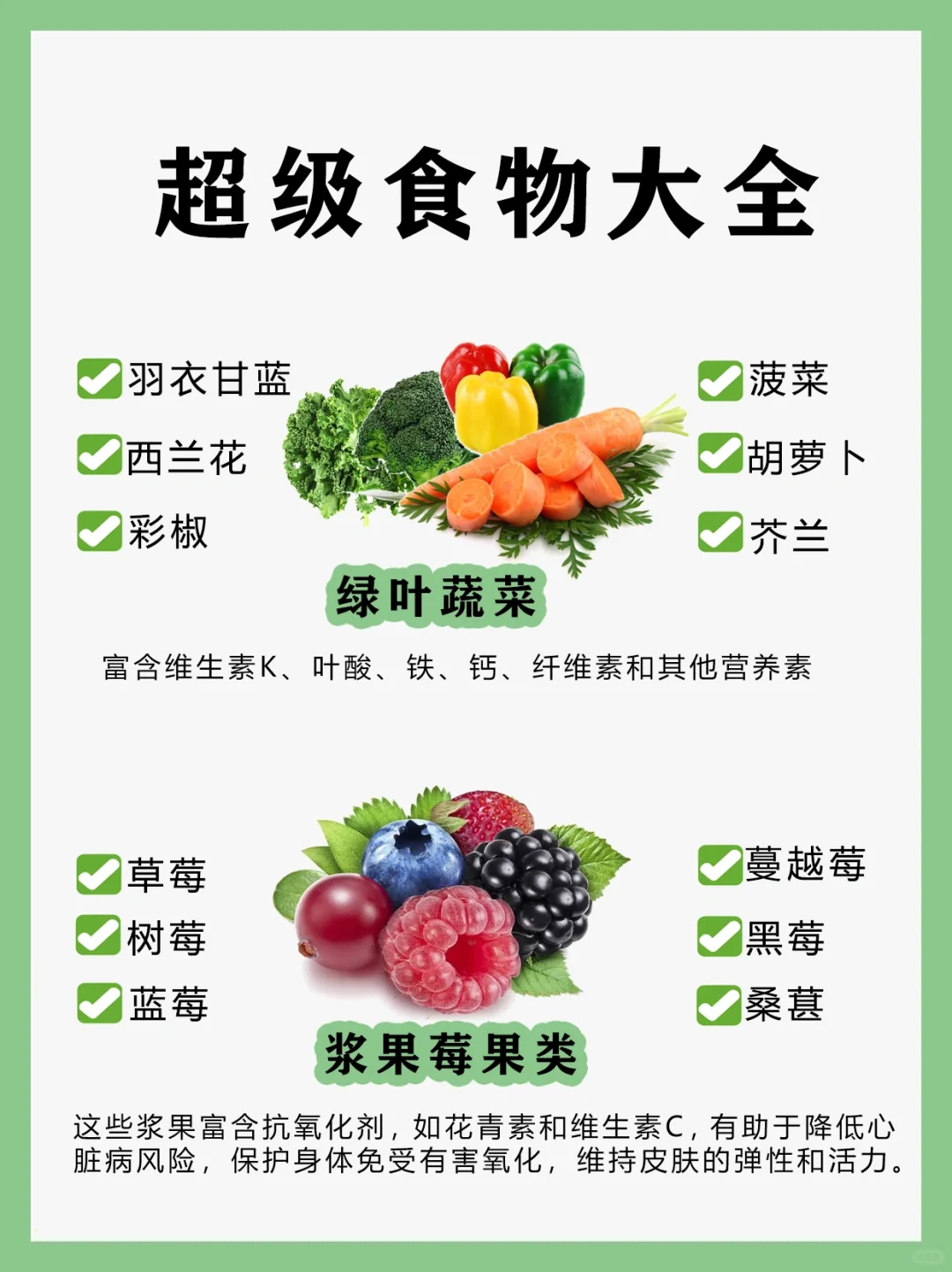 8大类超级食物汇总，抗炎抗氧吃出健康