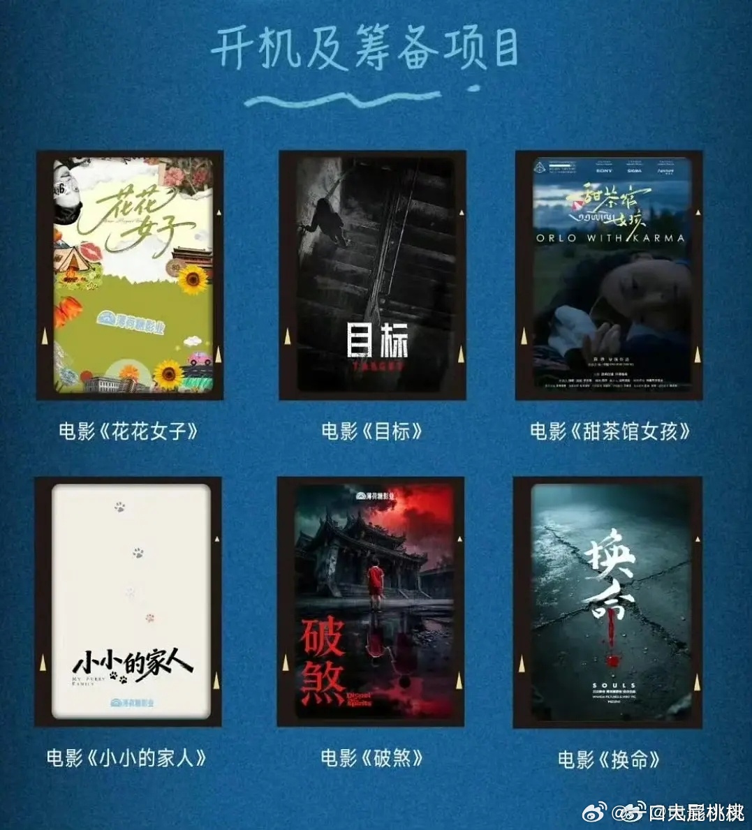 薄荷糖影视的一些新项目🎦花花女子在拍中，其他还没启动 