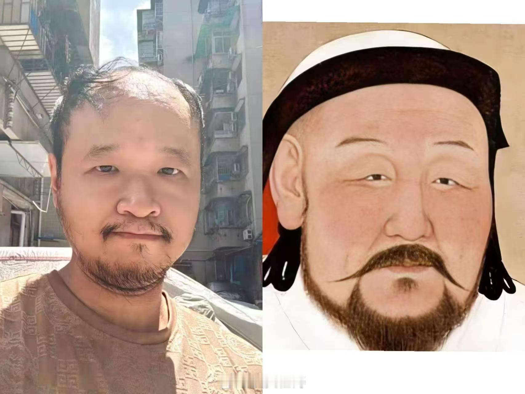 古画照进现实！素颜原生无妆造，黄永钰撞脸忽必烈传世画像，脸型神态高度契合，大家评