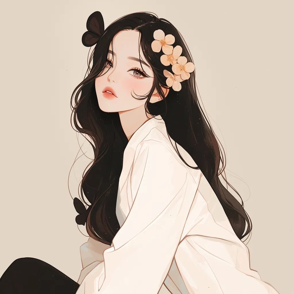 好看的手绘插画女生头像 ​​​