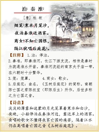 古诗词解析 | 李商隐《泊秦淮》