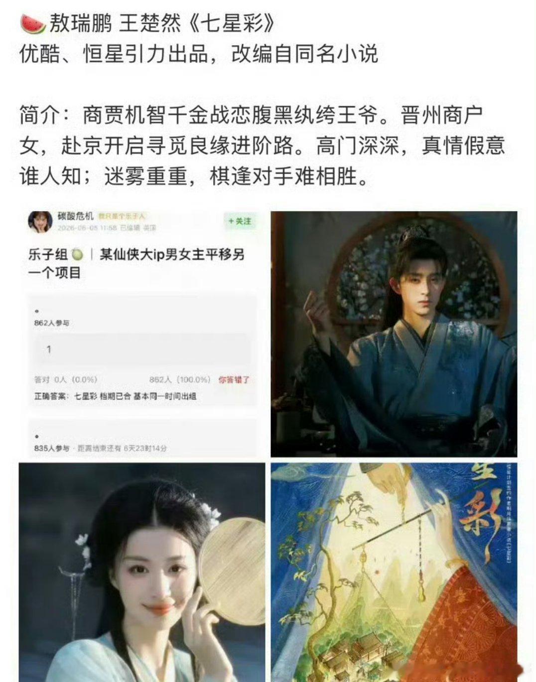 恒星引力《七星彩》：敖瑞鹏 王楚然 ，狗血剧情就得配上好看的脸 