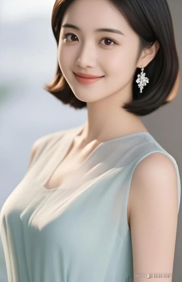 浣溪沙·清颜
 
浅碧轻衫映晓光，云鬟新剪试新妆。星花垂耳缀清芳。
笑靥轻开春入