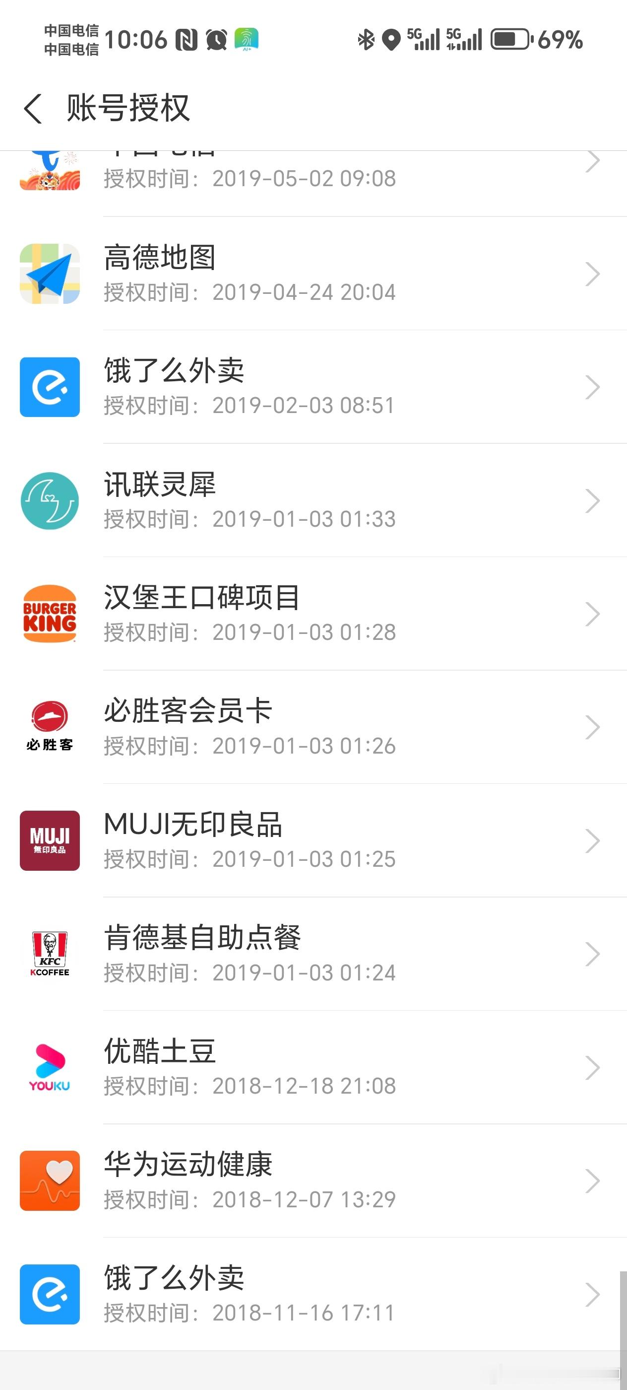 支付宝账号解除授权不知不觉授权了这么多应用   不过解除干嘛 解除了 之后还是要