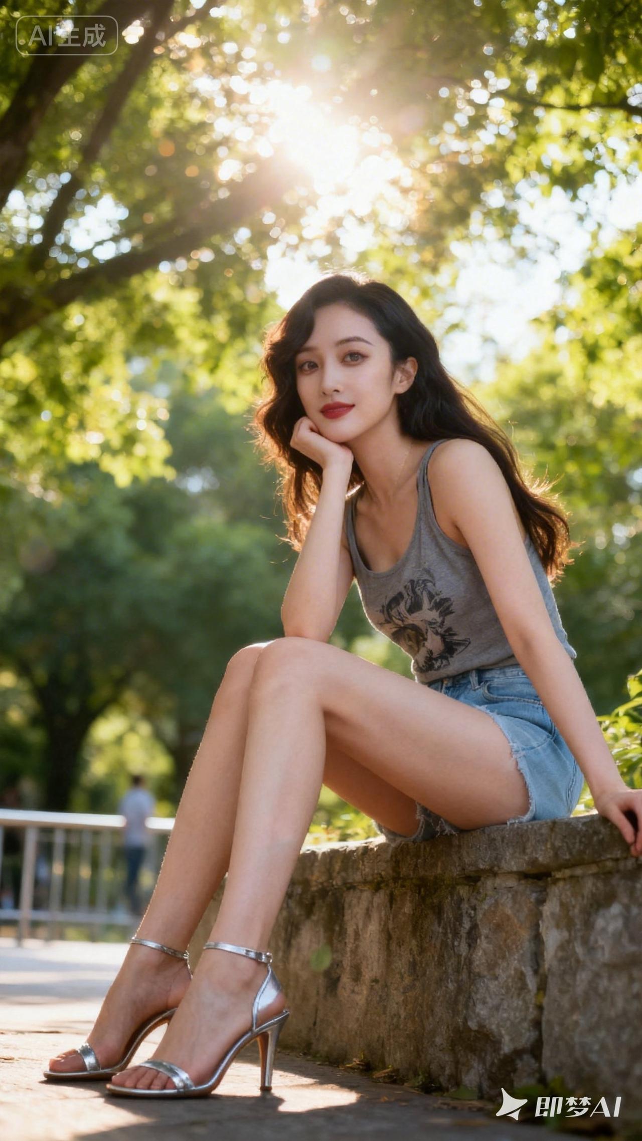 阳光下的夏日少女，清新自然，美不胜收！🌞💃🏻