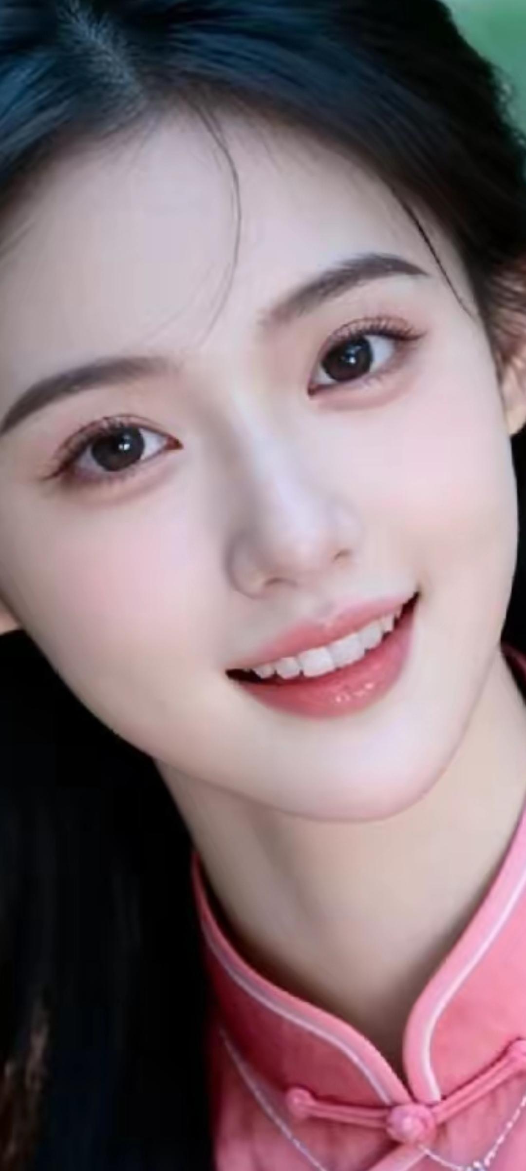 甜美笑容，粉嫩汉服，元气少女，清新自然