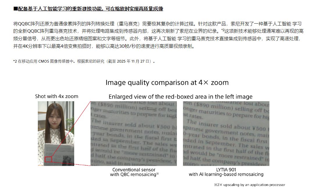 继续来看LYT-901的一些细节 通过4倍放大的细节来看，2亿像素和5000万像