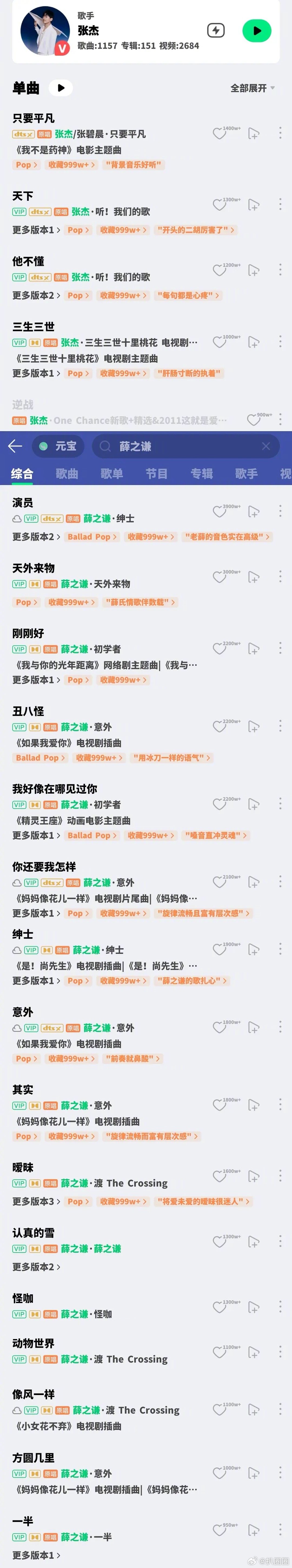 已经开始讨论薛之谦和张杰作为歌手的实绩了～