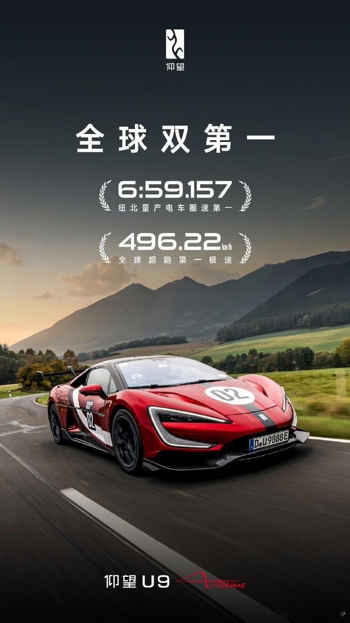 仰望U9Xtreme正式登顶“极速+圈速”全球双第一10月21日，仰望U9Xtr