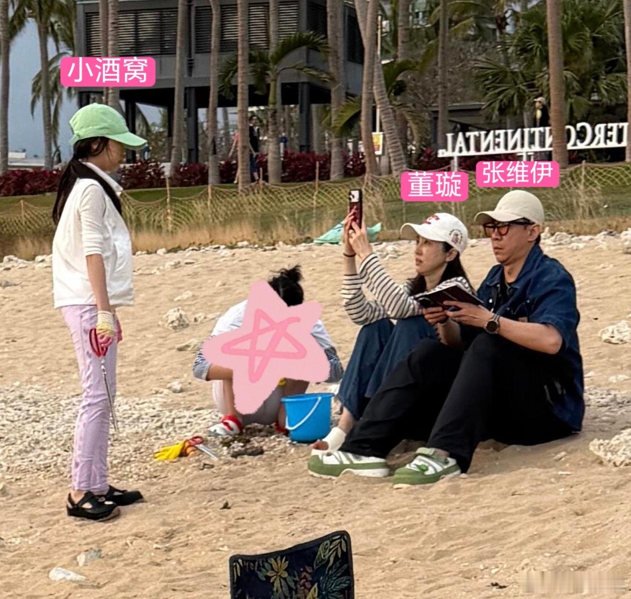 董璇张维伊带小酒窝沙滩玩耍董璇张维伊带小酒窝抓螃蟹 董璇张维伊带小酒窝沙滩玩耍 