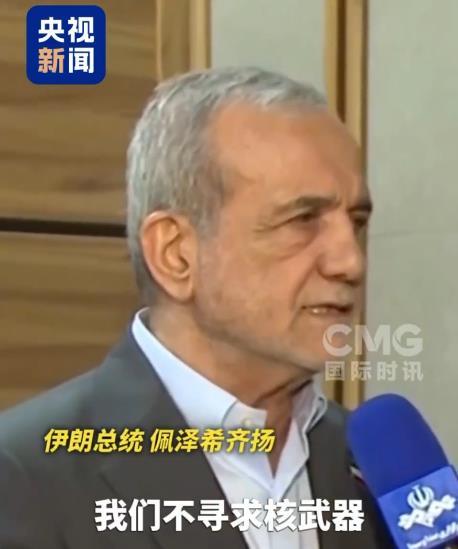 【伊朗总统：伊方随时准备向全世界宣告伊方不寻求核武器】伊朗总统佩泽希齐扬在5月2