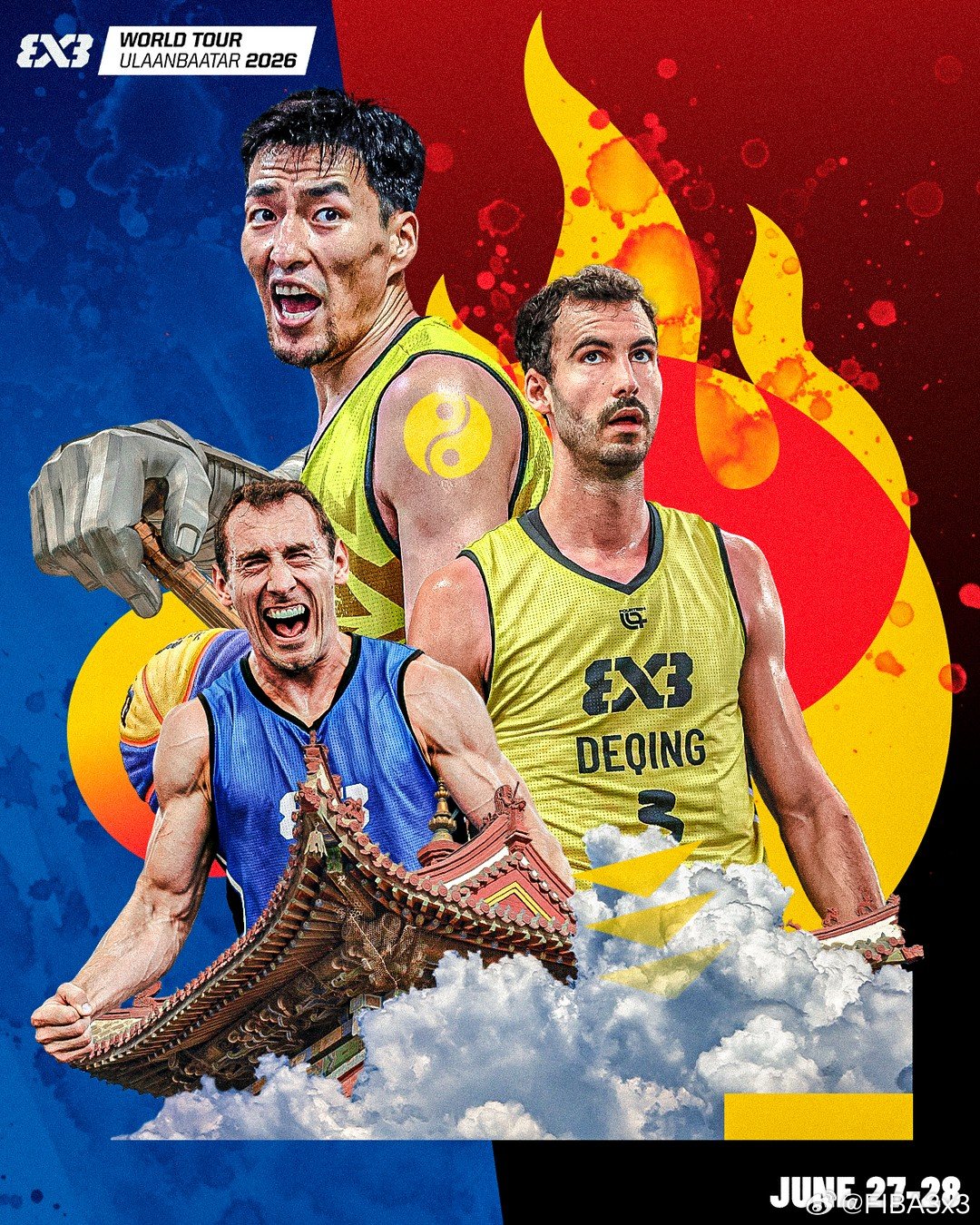 🔥 FIBA3x3 大师赛乌兰巴托站今日开战，劲旅同场对冲，期待高强度对抗！德