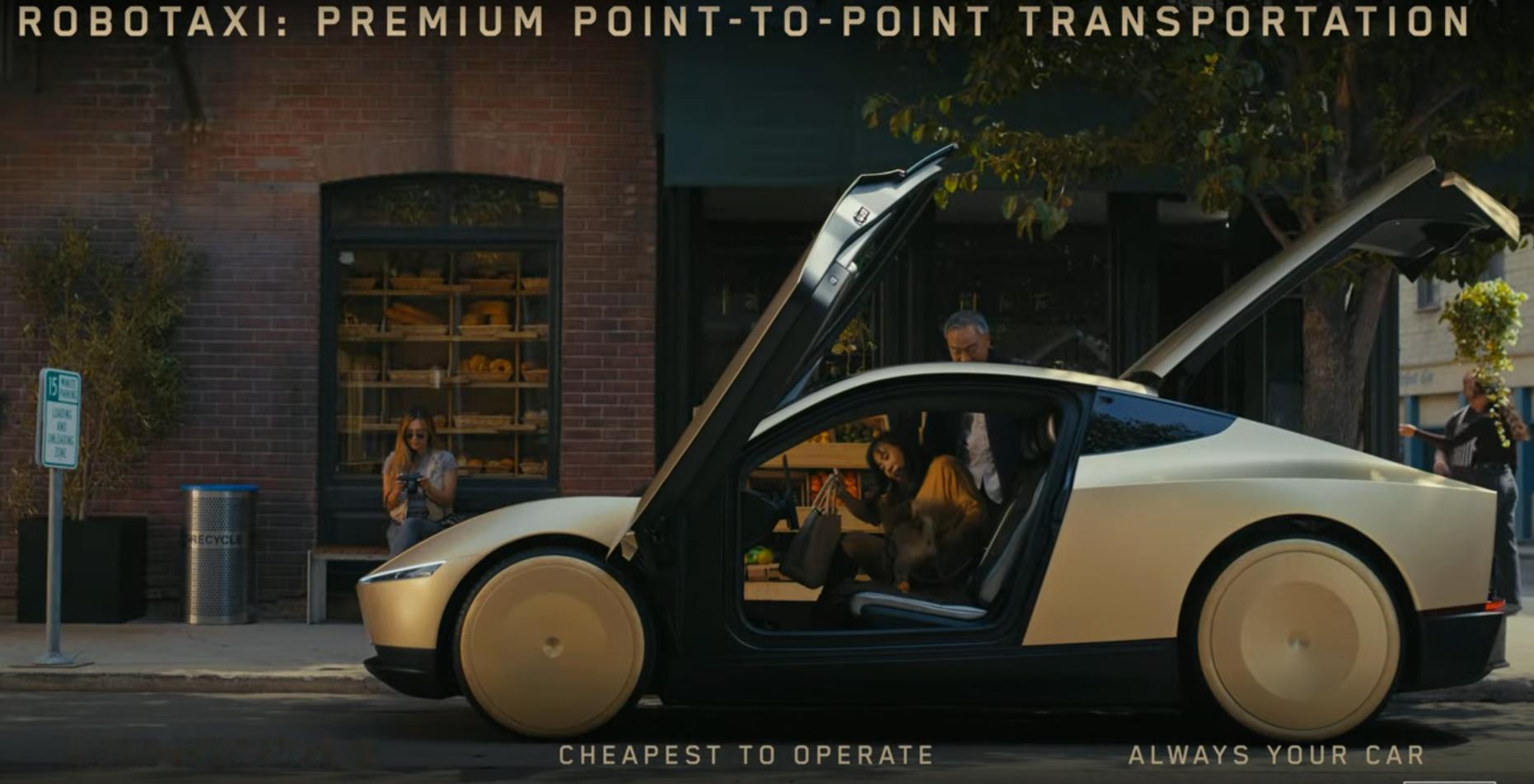 #特斯拉发布会# 这就是前几天马斯克说的robottaxi，这辆车既没有方向盘也