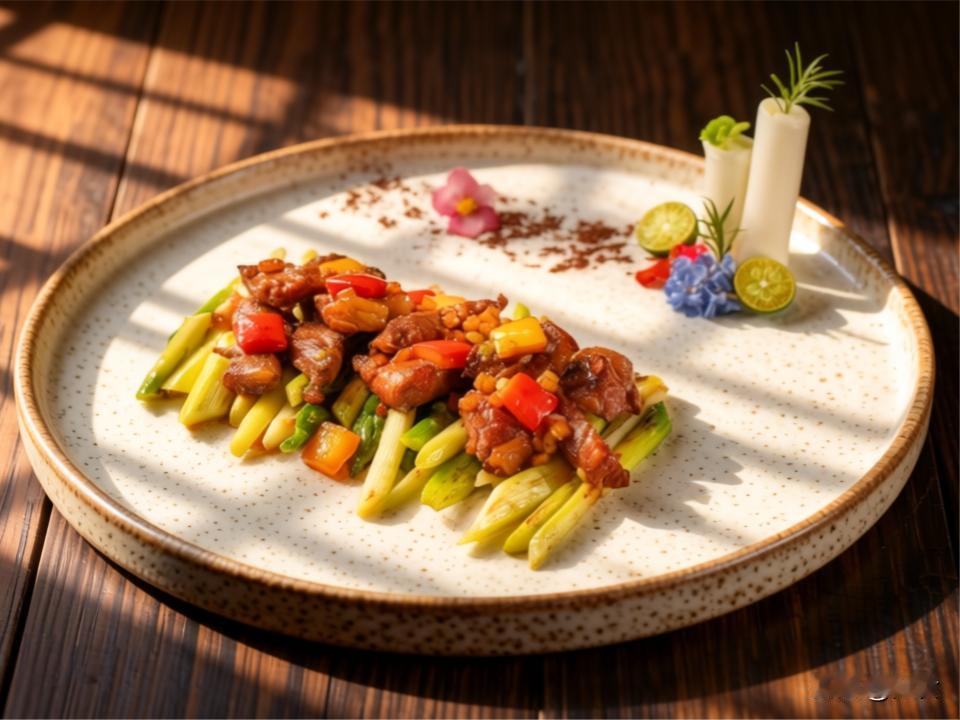 芦笋煎牛仔粒

【食材准备】

主料：牛里脊 300克，绿芦笋 200克。

辅