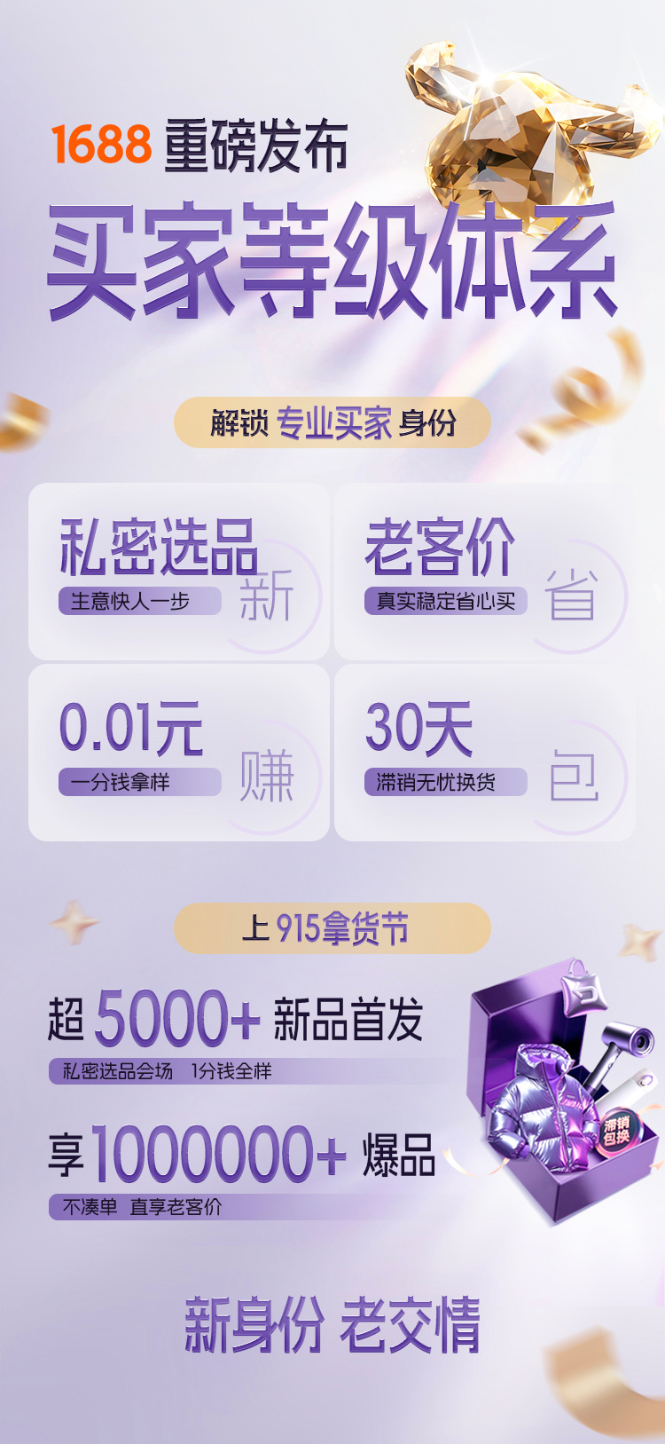 当代年轻人的生意经1688发布的买家等级体系，真是整了个大活。这福利让人眼红到不