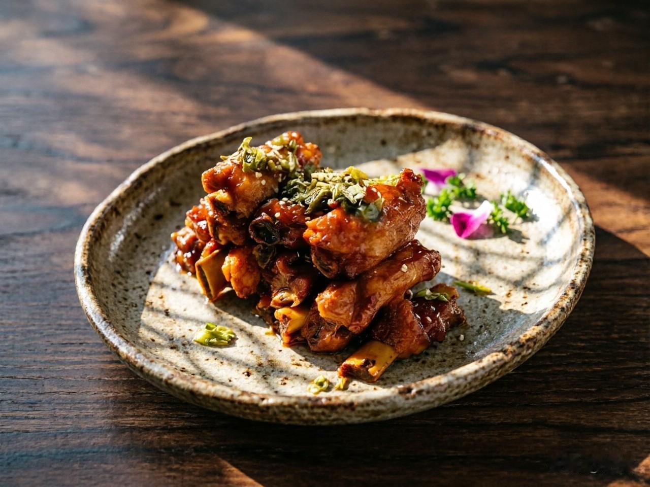 茶香干炸仔排

食材准备：

主料：猪肋排（仔排） 500克（剁成约3厘米长的段