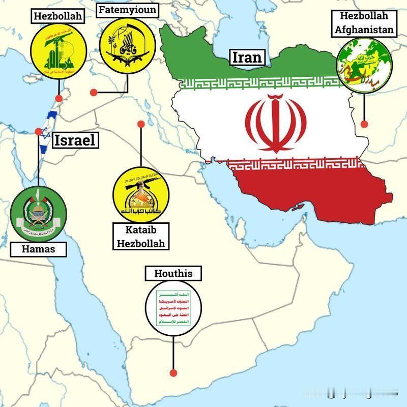 🇮🇷代理势力在美以侵略事件中支持伊朗

代理势力是指中东地区的准军事组织，它