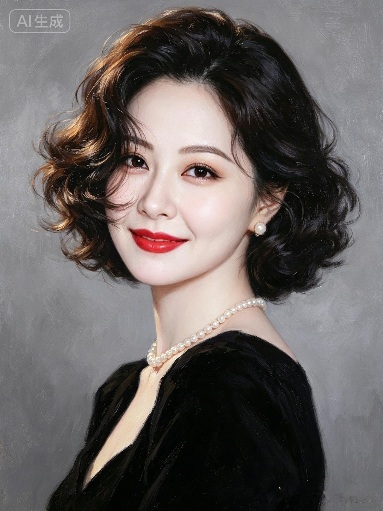 这是一位漂亮的女士的肖像画。