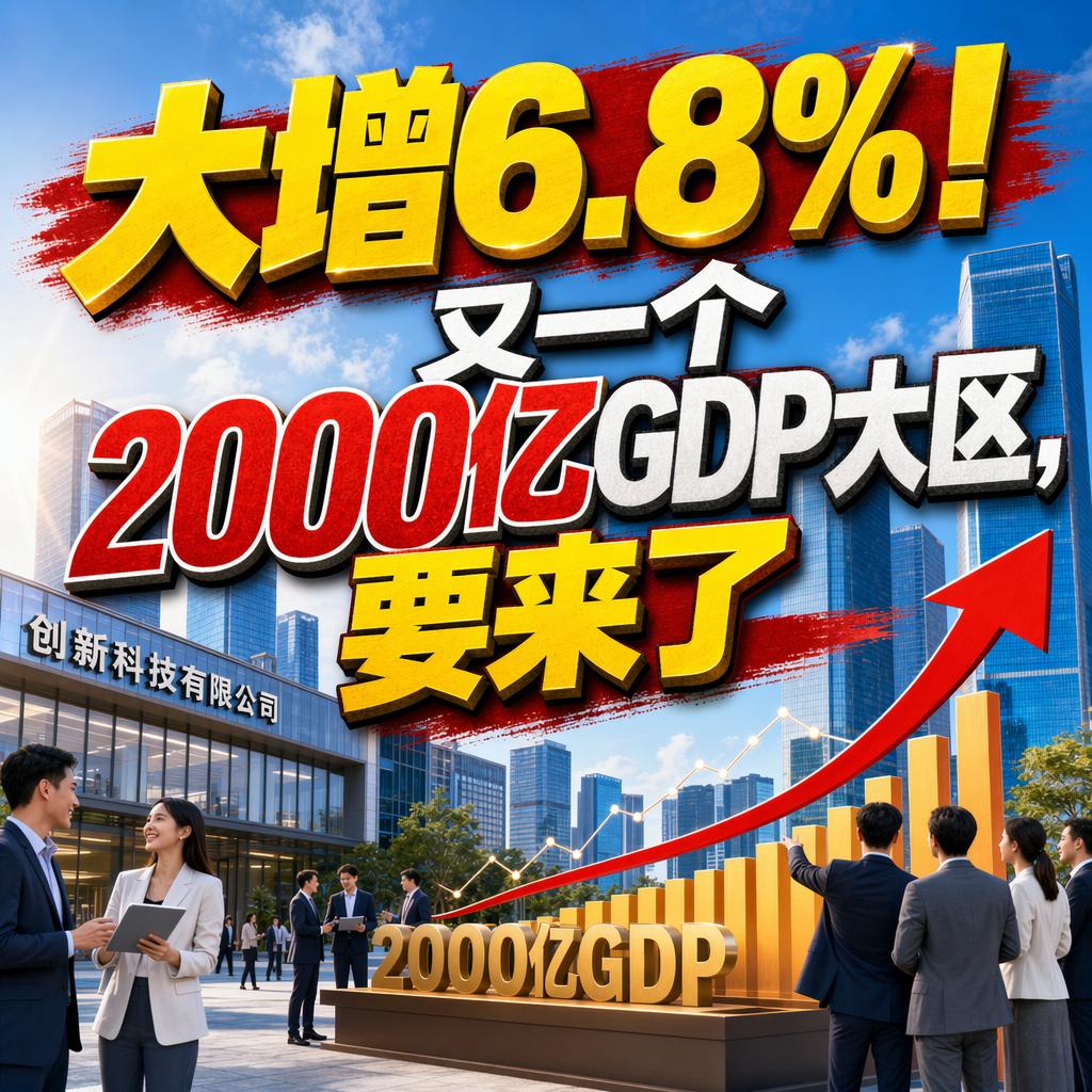 大增6.8%！又一个2000亿GDP大区，要来了
问大家一个问题：一个曾经靠“一