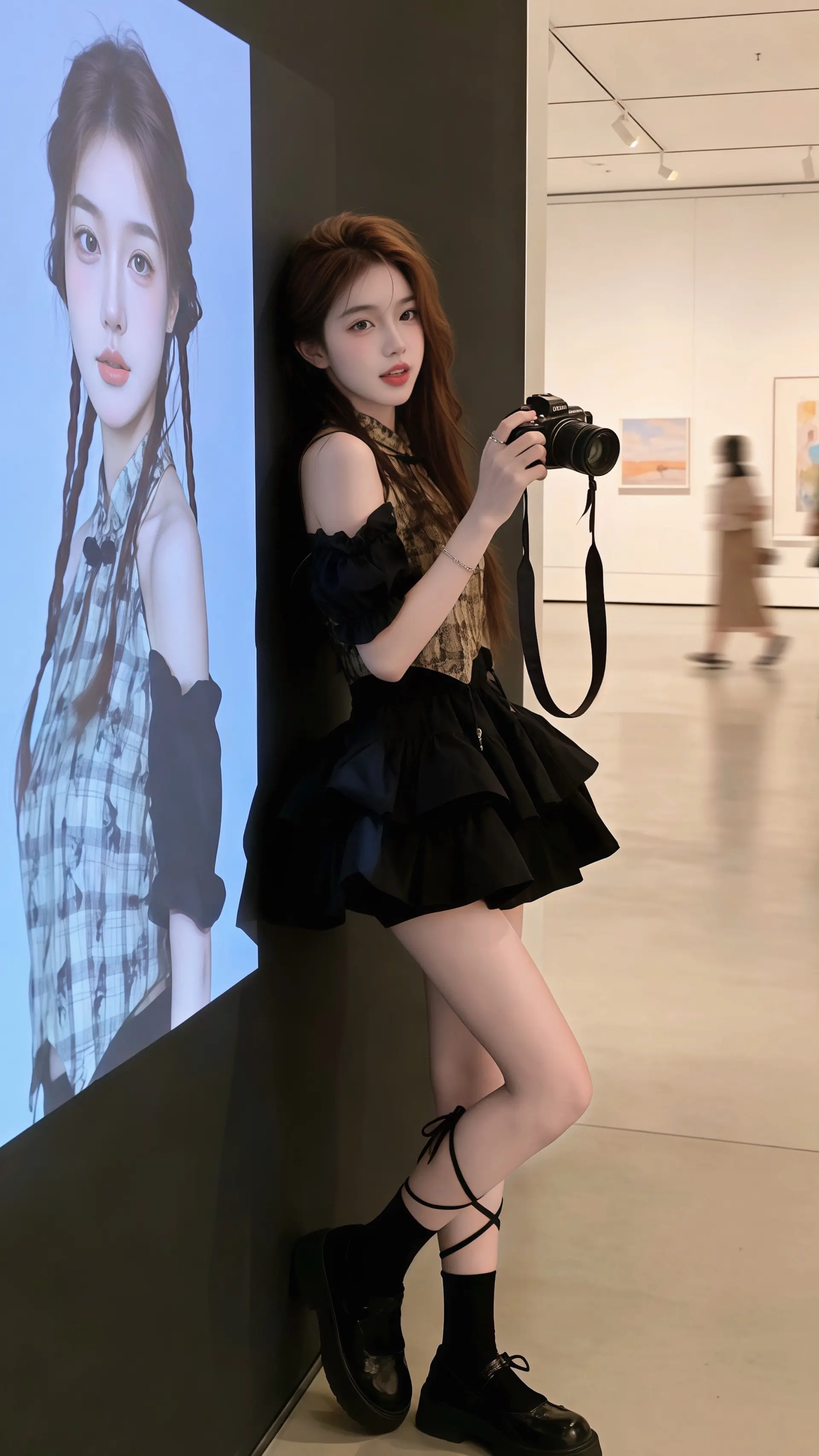 被易梦玲的中式美征服了法式鱼骨裙自带白月光滤镜姚安娜淡蓝色流光长裙造型...