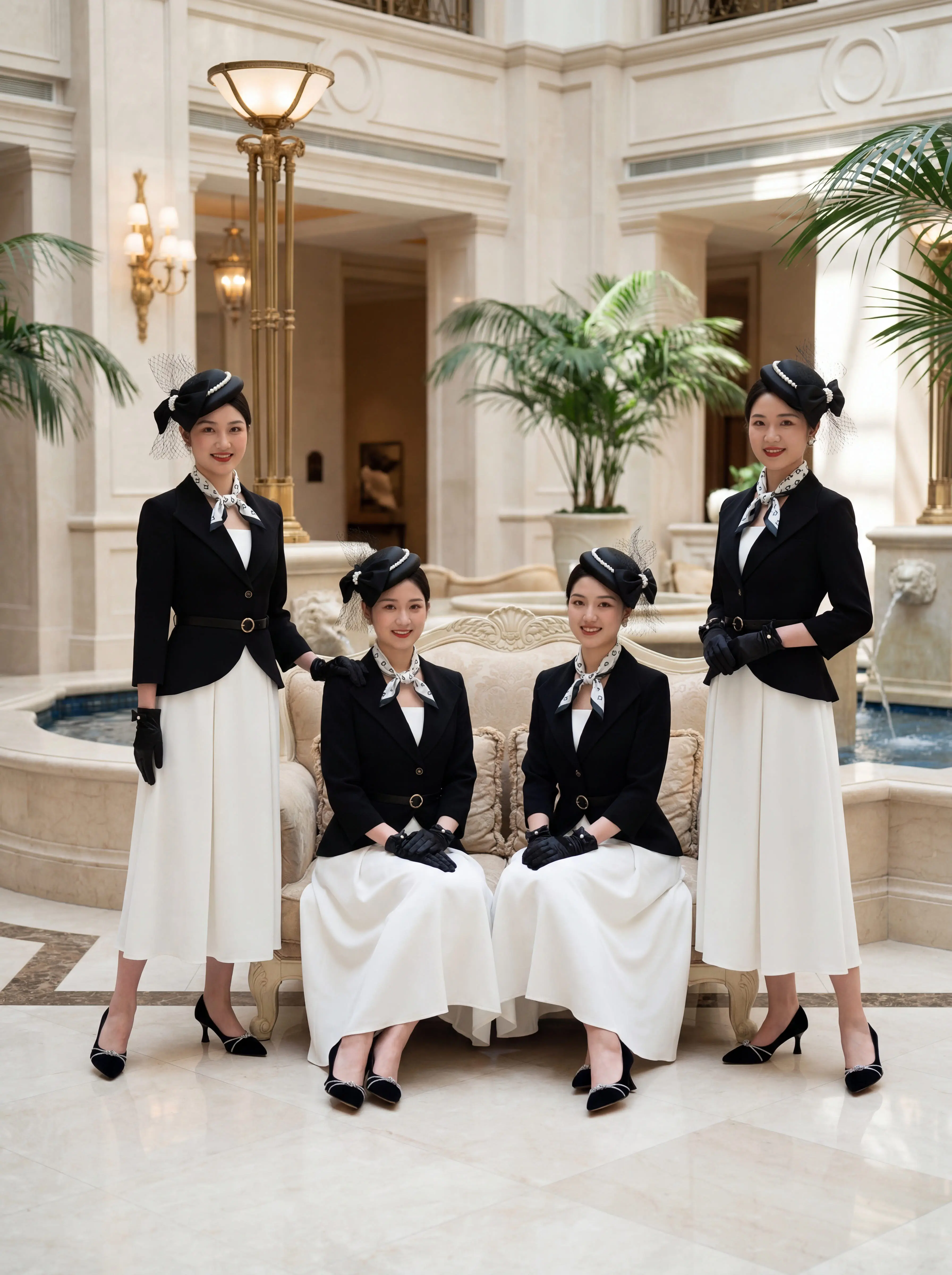 复古职场天花板｜把优雅与专业穿在身上。这套黑西装 + 白裙套装真的太绝...