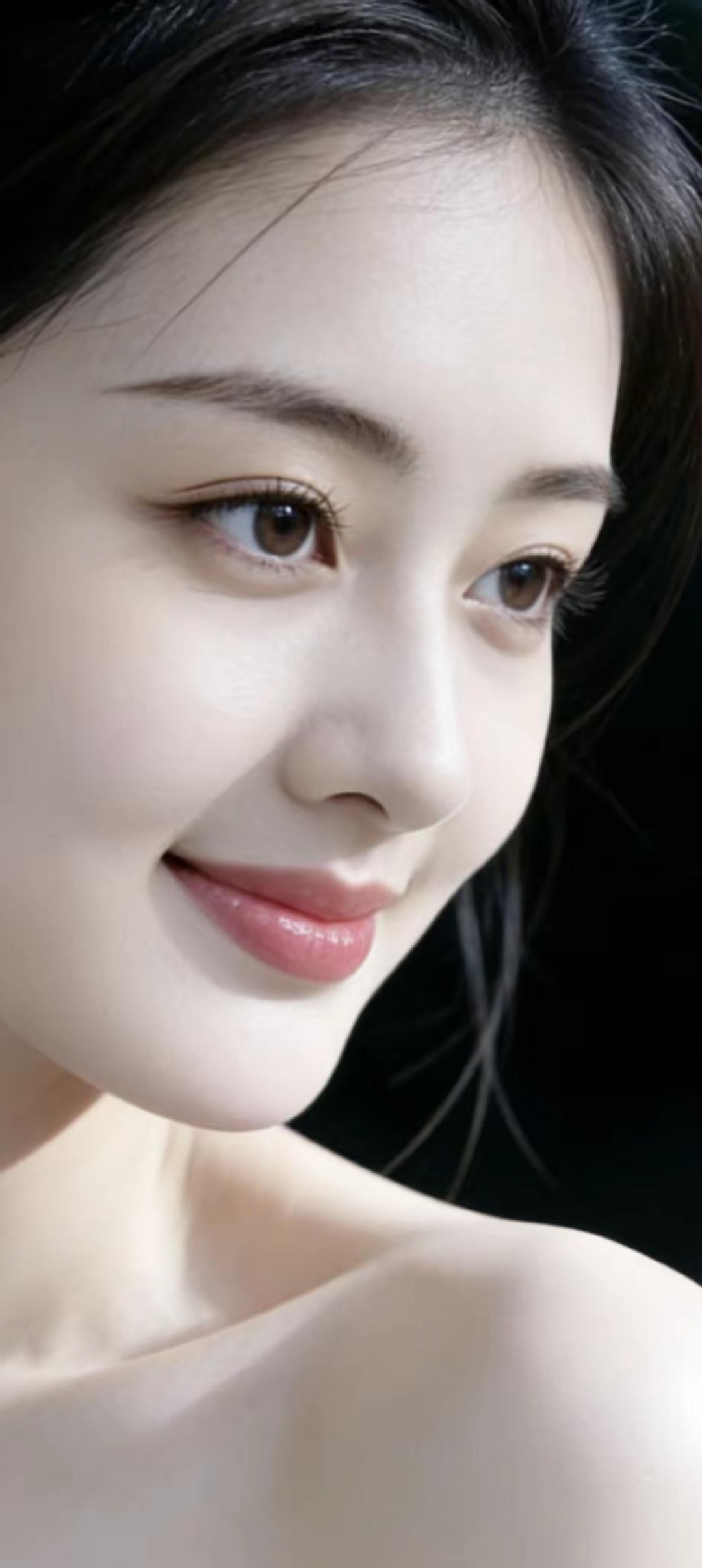 温柔甜美的微笑，散发着自然的光彩。