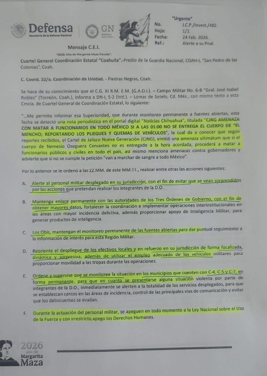 哈利斯科新一代武装组织威胁要在墨西哥各地杀害官员，哈利斯科新一代贩毒集团发出极端