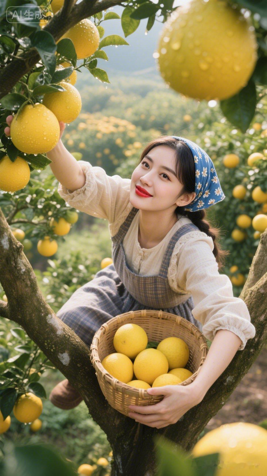 果园里的甜美时光，收获满满的一天🍊🌸