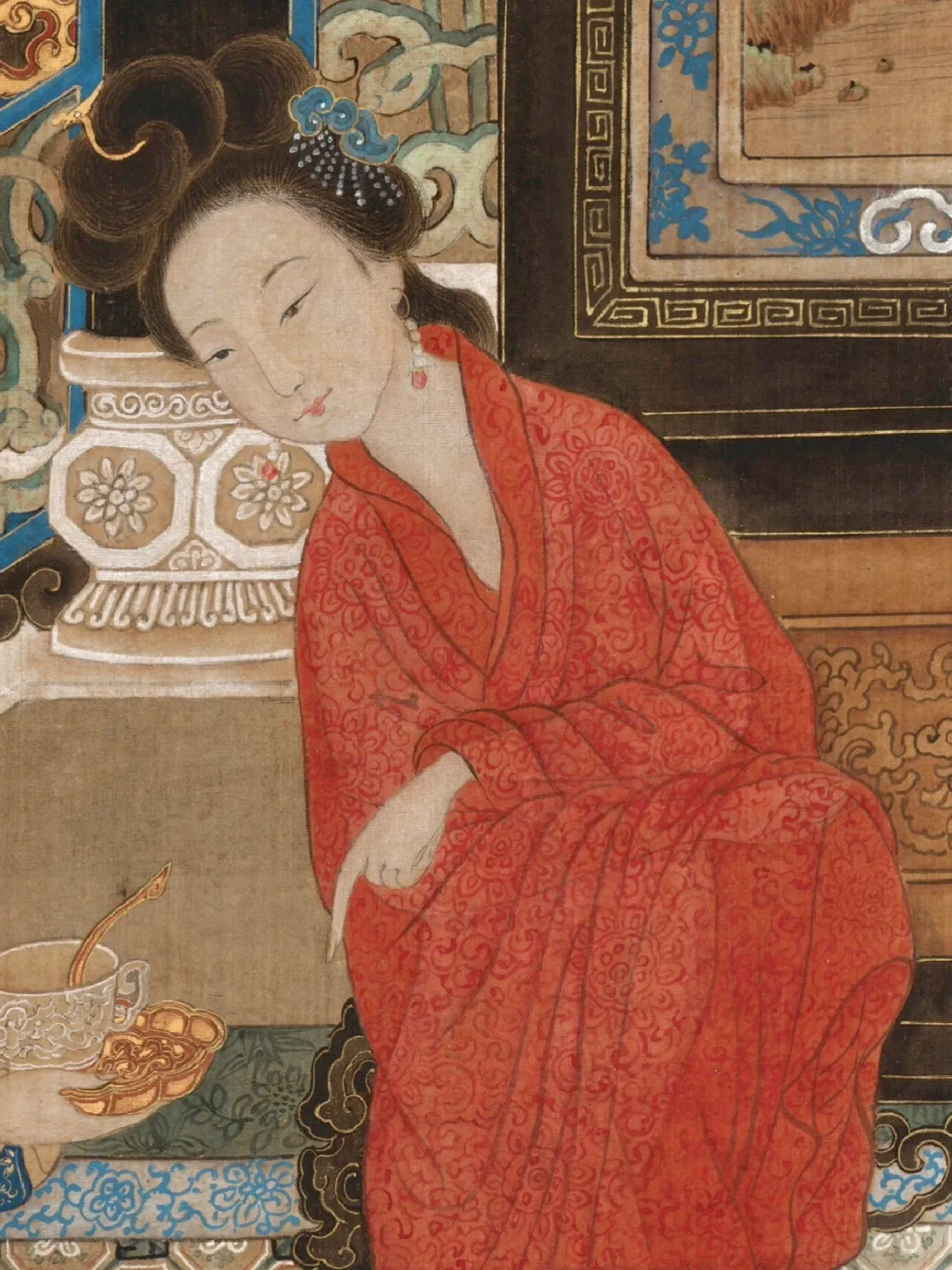 《贵妃出浴图》｜清 顾见龙 