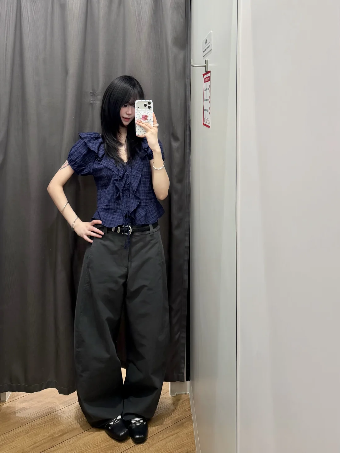 优衣库你bm库吧！🫐漂亮蓝灰叠穿好韩好好看