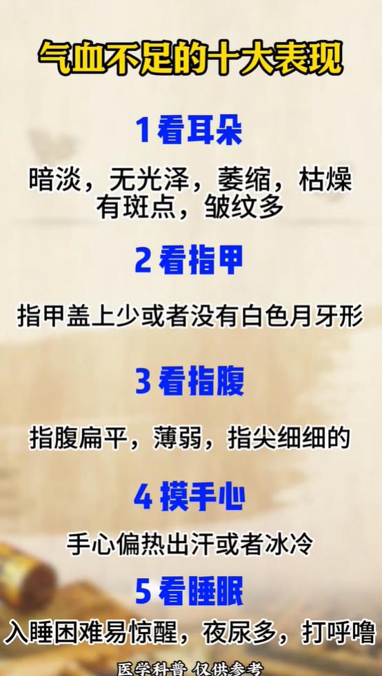 气血亏虚十大表现，从五官体态自查体质