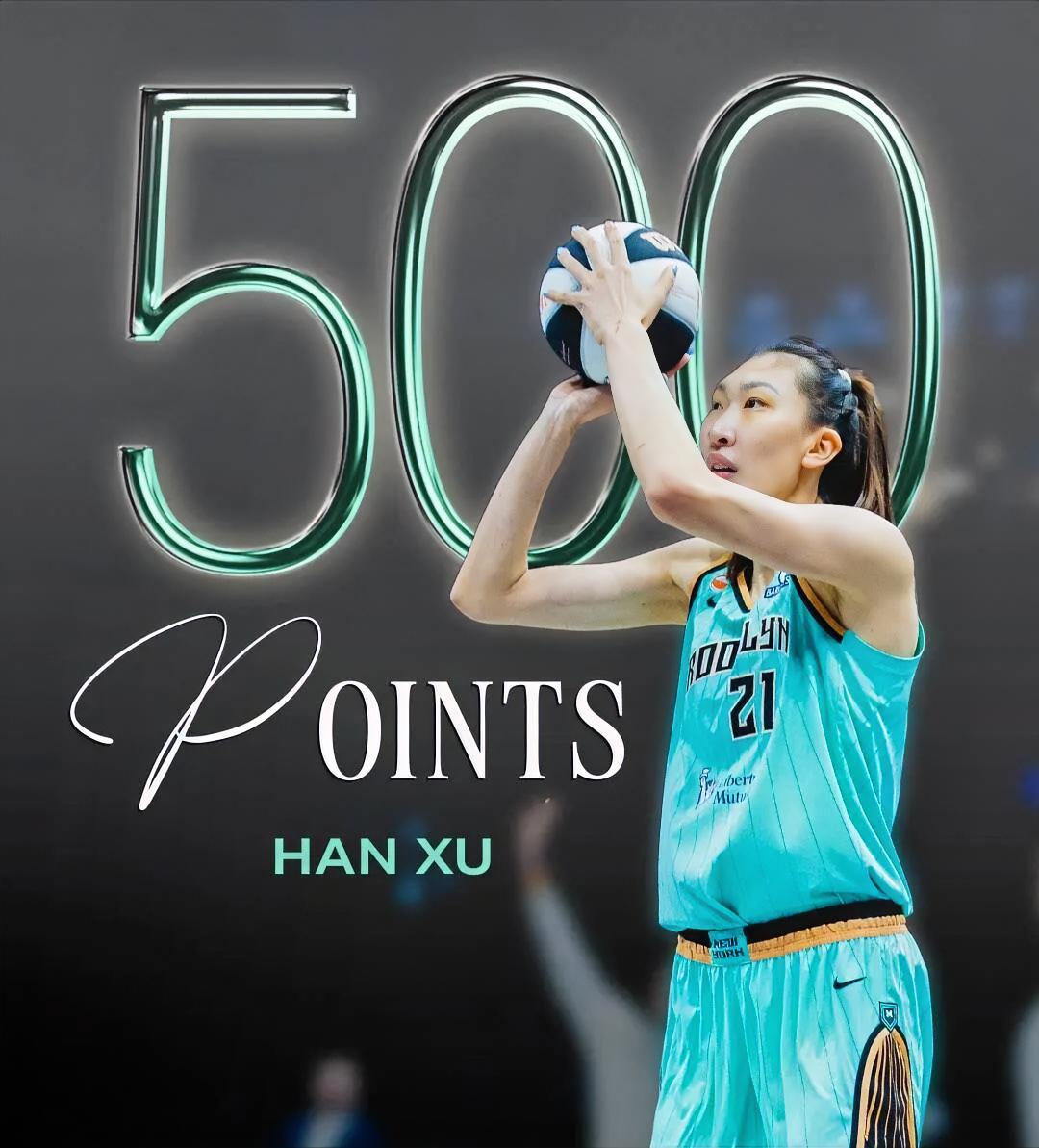 WNBA历史上八位中国球员总得分对比

1、韩旭：512分，出场87场，第一位在