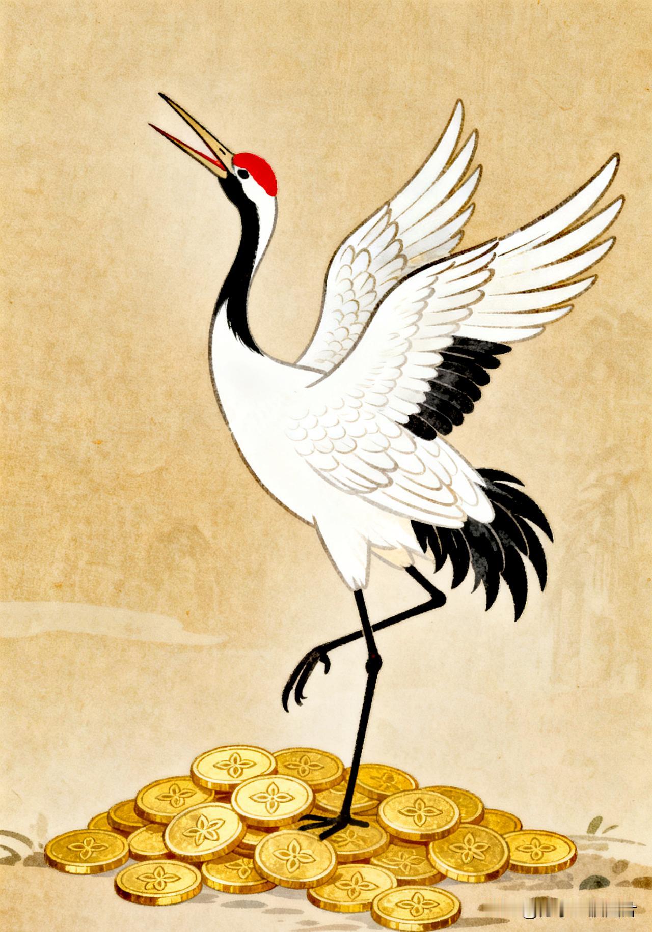 仙鹤鸣叫，横财必到。