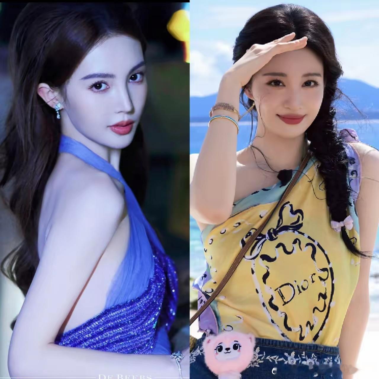 左边是金晨，随性大方，松弛幽默。右边是王楚然，清冷可爱，笨蛋美女。两人都是《现在